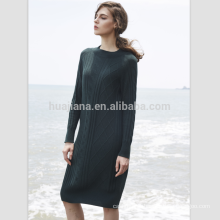 women's jacquard long cashmere dress